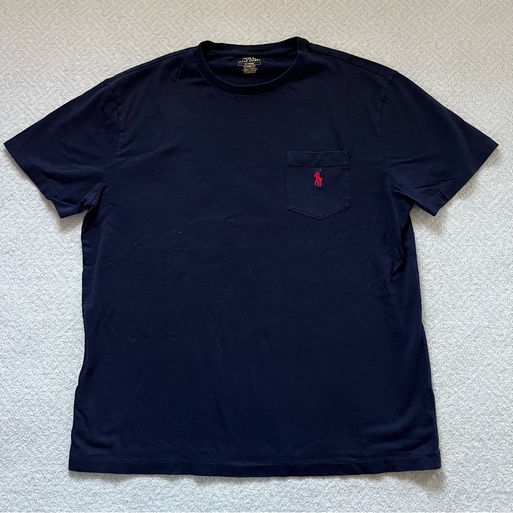 Polo Ralph Lauren Short-Sleeve Pocket Tee Shirt in Navy
